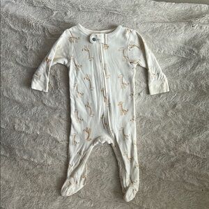 Giraffe Print Cream Kids One Piece